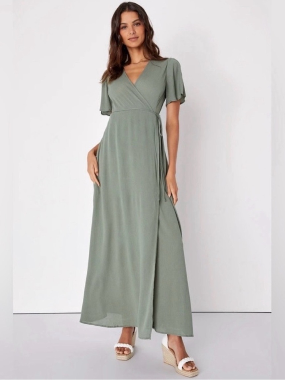 Lulus Much Obliged Maxi Dress in Sage